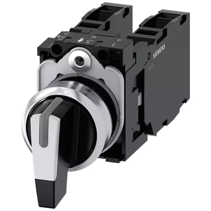 Siemens Latching Toggle Switch - (1NO) 32.3mm Cutout Diameter 3 Positions, 3SU1150-2CM60-1NA0