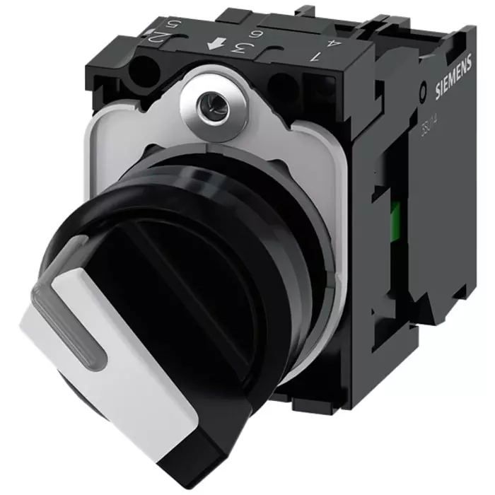 Siemens Latching Toggle Switch - (1NO) 38mm Cutout Diameter 2 Positions, 3SU1103-2BF64-1BA0