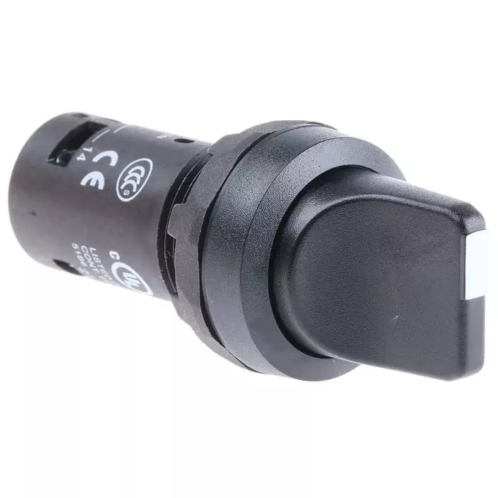 ABB Short Handle Black Selector Switch - 22mm Cutout Diameter 2 Positions, 1SFA619200R1076C2SS1-10B-11