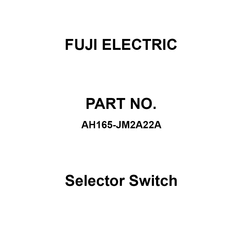 Fuji Electric Selector Switch AC/DC 250 V Rated Insulation Voltage, AH165-JM2A22A