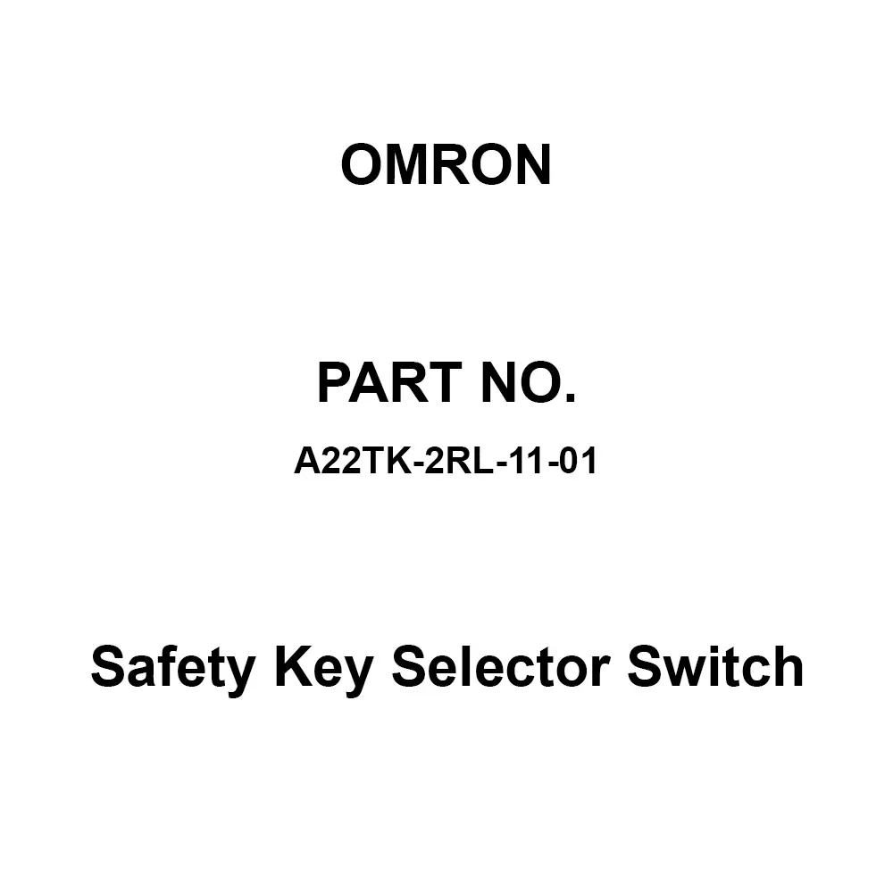 Omron Safety Key Selector Switch 1A1B Contact Configuration, A22TK-2RL Series