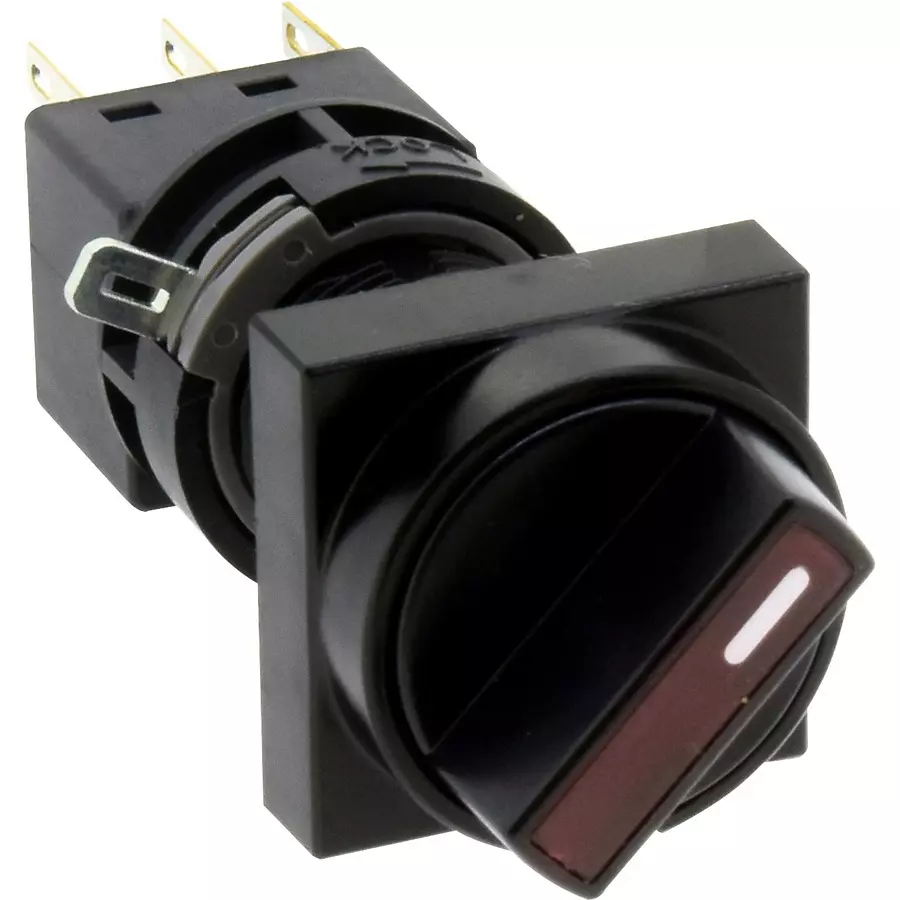 IDEC H6 Series HA F Type Illuminated Selector Switch Round 90° 2 Notch 16 mm Diameter, HA3F-2C24R