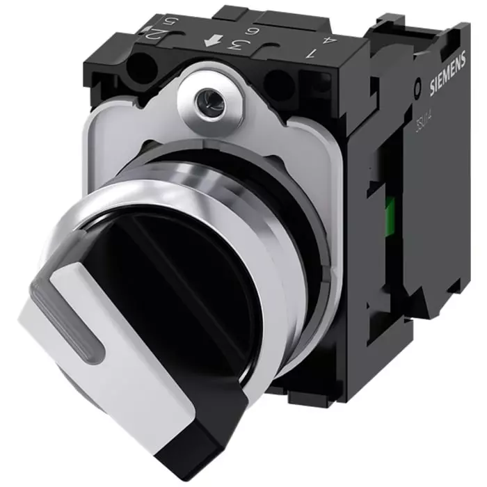 Siemens Latching Toggle Switch - (1NO) 32.3mm Cutout Diameter 2 Positions, 3SU1150-2BC60-1BA0