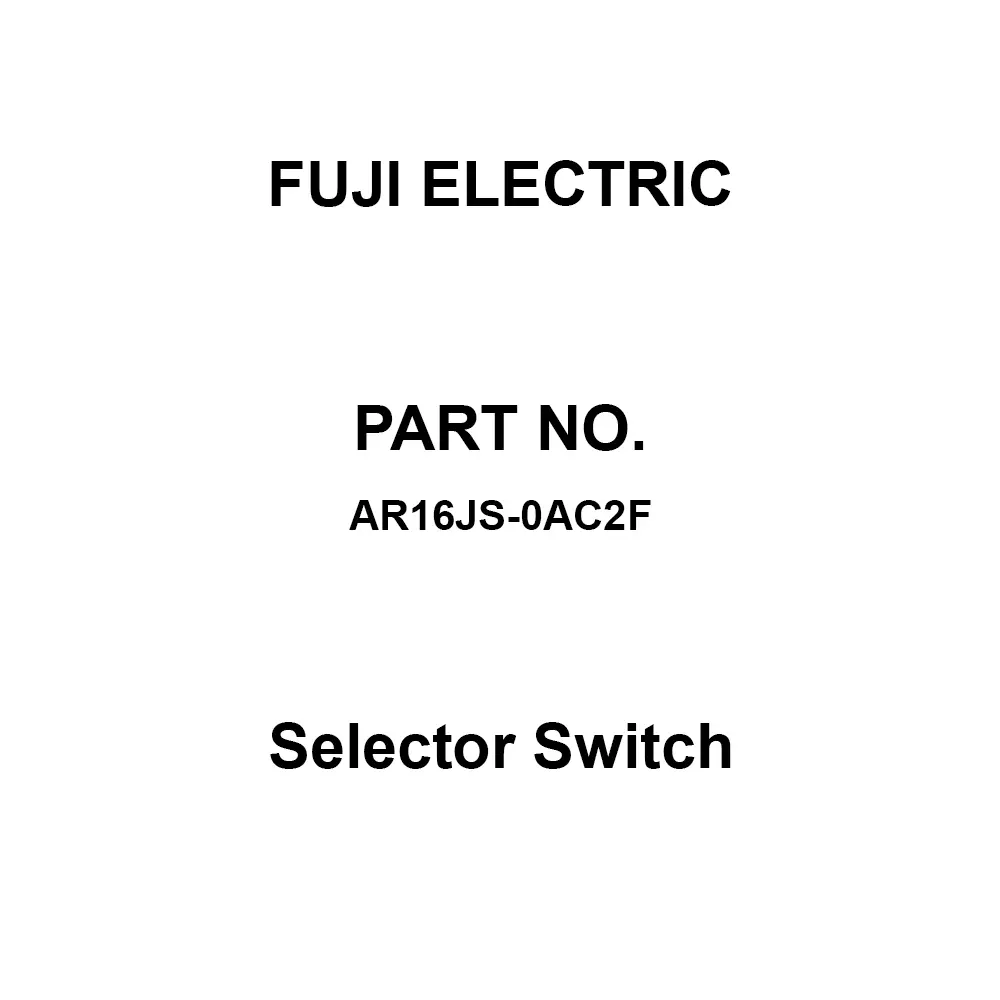 Fuji Electric Square Key Type Selector Switch 2C Contact AC/DC 250 V, AR16JS-0AC2F