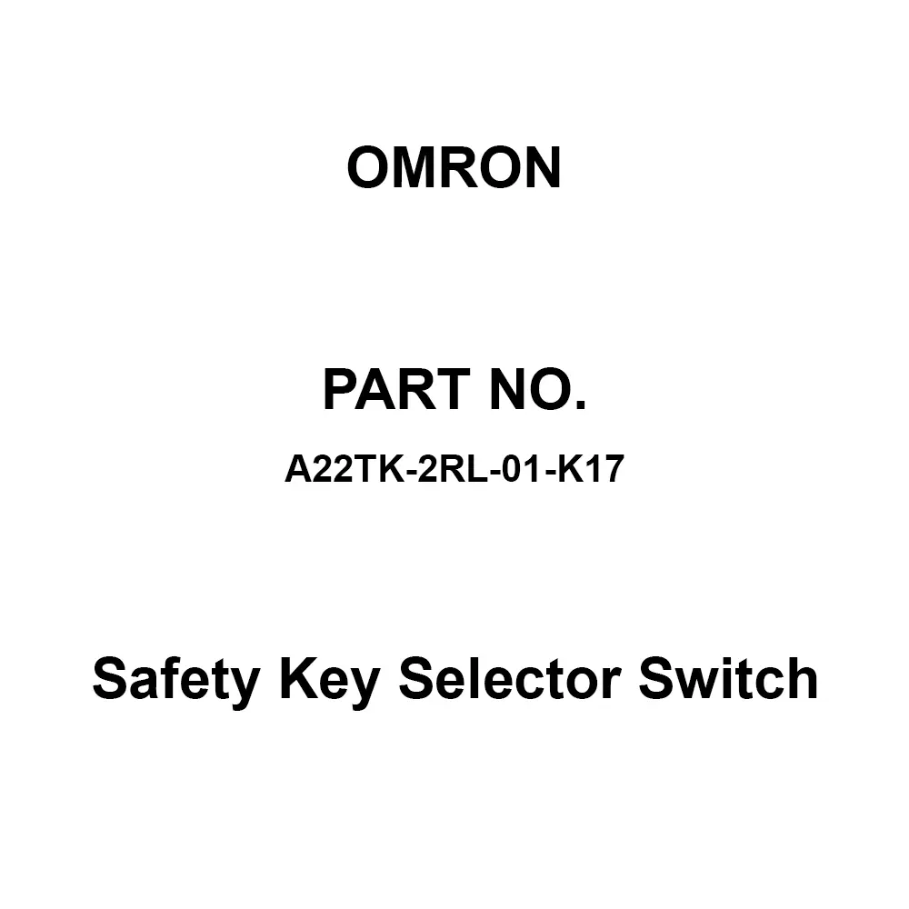 Omron Safety Key Selector Switch 1B Contact Configuration, A22TK-2RL-01-K17