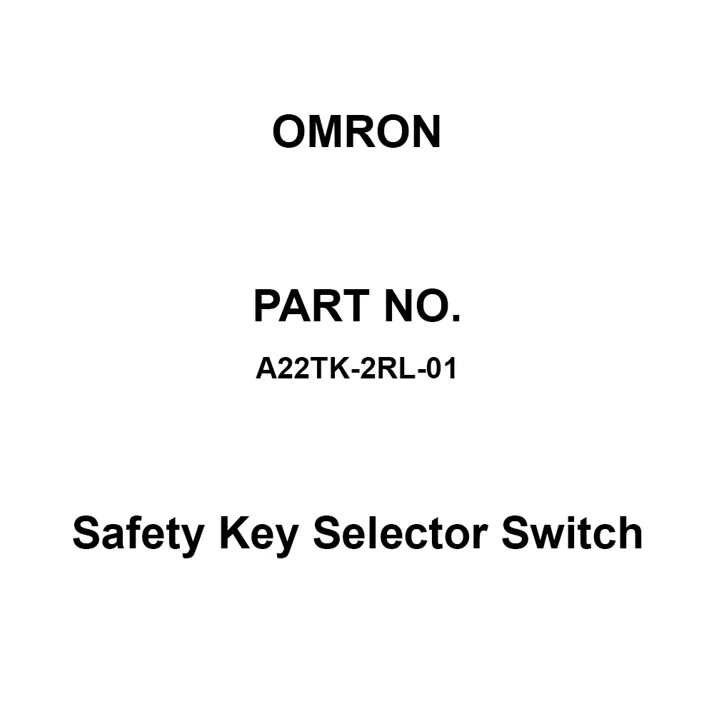 Omron Safety Key Selector Switch Φ22 mm Mounting Hole Dia, A22TK-2RL-01