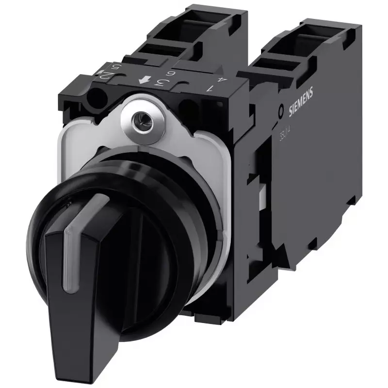 Siemens Selector Switch - Illuminated 3 Positions, 3SU1100-2BL10-1NA0