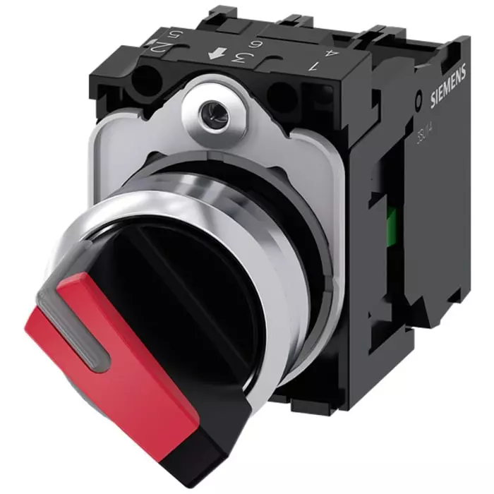 Siemens Latching Toggle Switch - (1NO) 32.3mm Cutout Diameter 2 Positions, 3SU1152-2BF20-1MA0