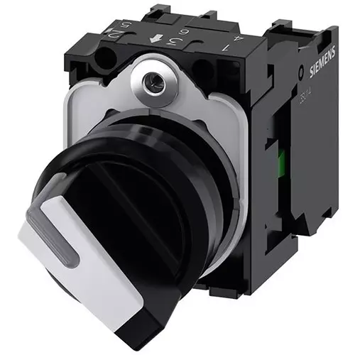 Siemens Panel Mount Selector Switch DPST-NO/NC Non-Illuminated 10 Amp, 982-3SU11002BF601MA0
