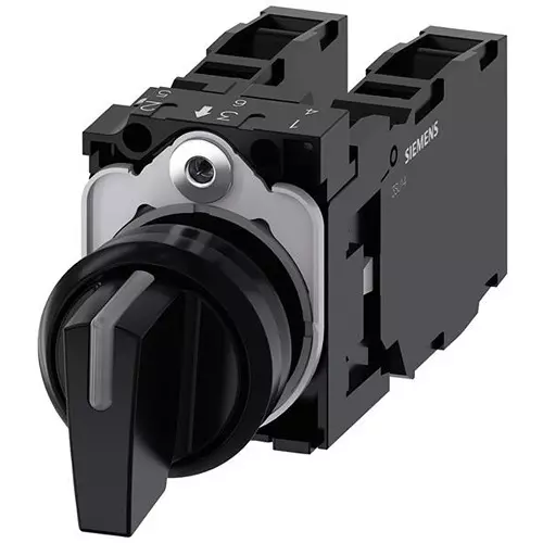 Siemens Panel Mount Selector Switch DPST Illuminated 10 Amp, 982-3SU11002BL101NA0
