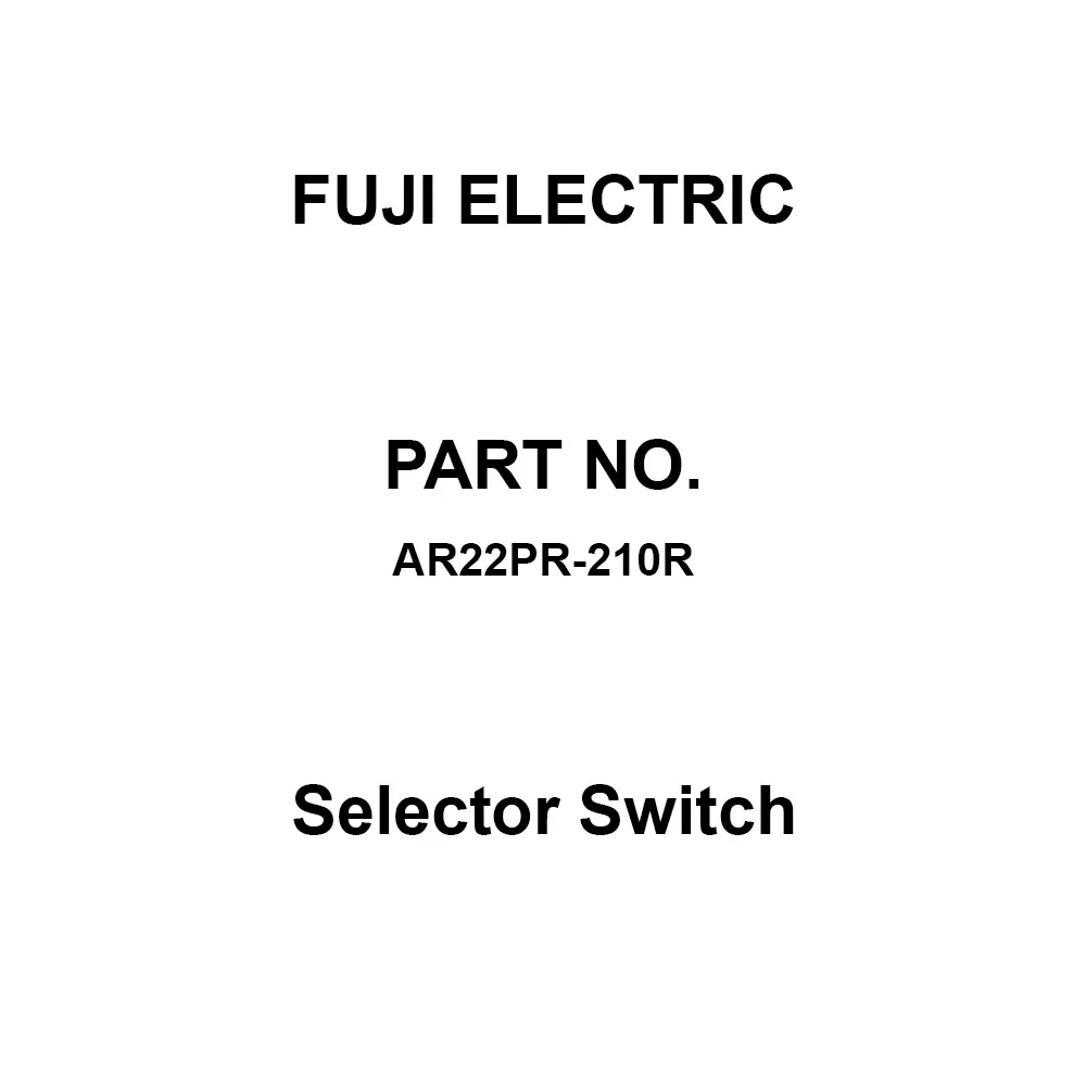 Fuji Electric Selector Switch AC/DC 600 V Rated Insulation Voltage, AR22PR-210R