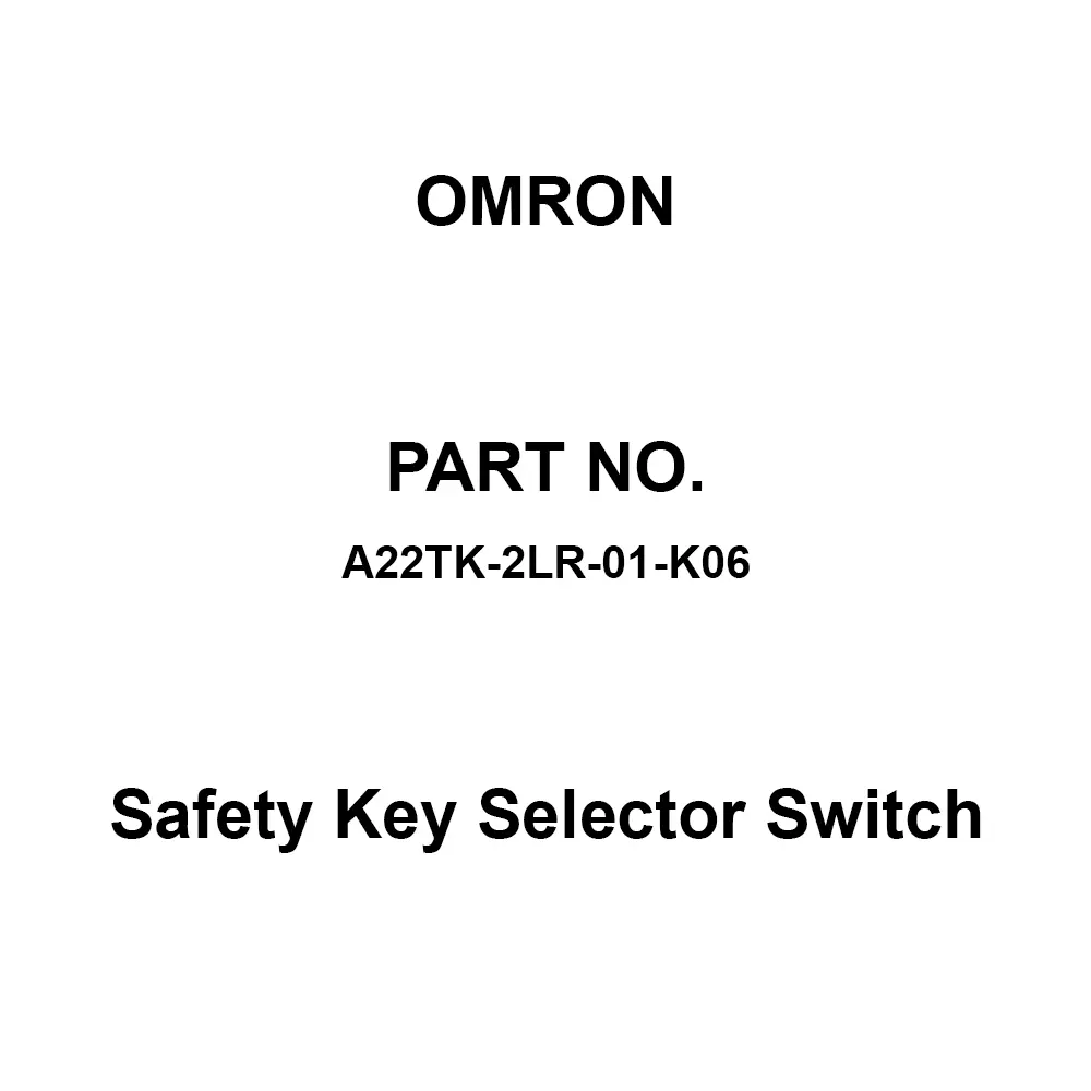 Omron Safety Key Selector Switch 1B Contact Configuration, A22TK-2LR-01-K06