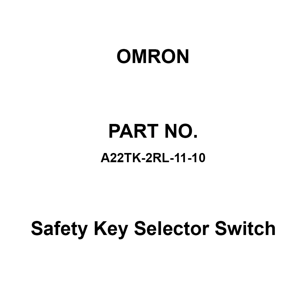 Omron Safety Key Selector Switch 1A1B Contact Configuration, A22TK-2RL-11-10