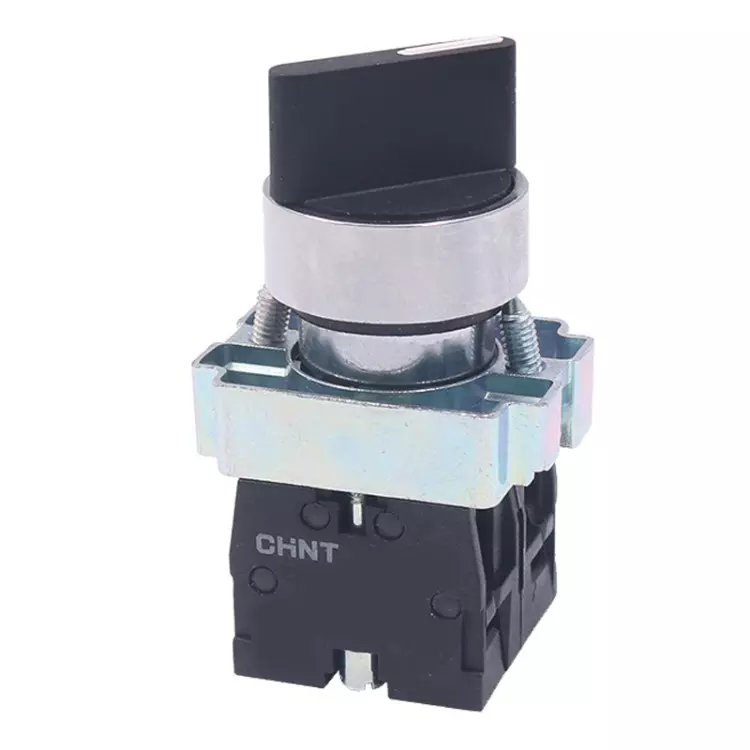 Chint NP2 Selector Switch 2NO Contact 3 Position Spring Return Type IP40 Black Color, 573985