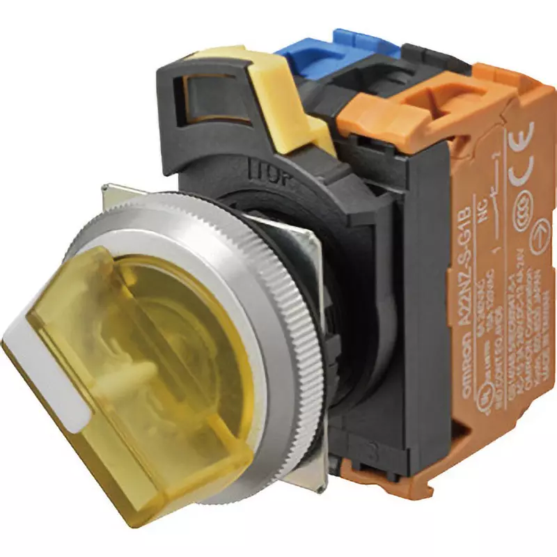 Omron Push-in Plus Terminal Block Selector Switch 2B Contact Φ30 mm White, A30NW-2MM-TWA-P202-WD