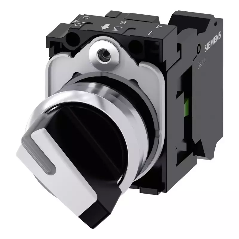 Siemens Selector Switch - Illuminated 2 Positions, 3SU1150-2BF60-3BA0