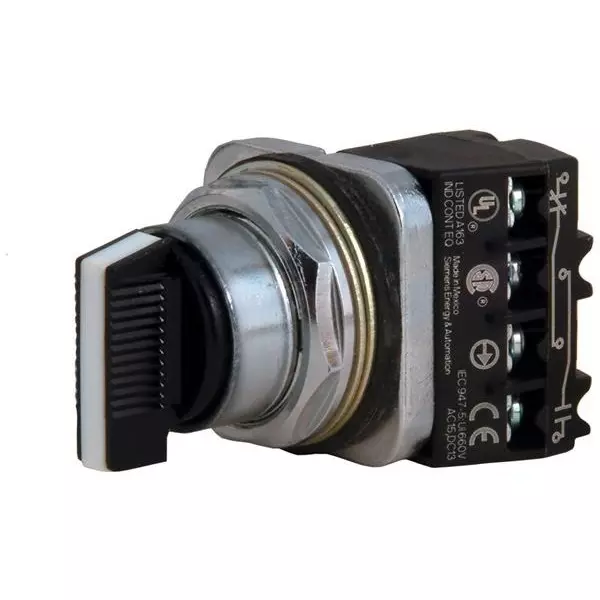 Siemens Panel Mount Selector Switch DPST-NO/NC Non-Illuminated 10 Amp, 982-52SA2CABA1