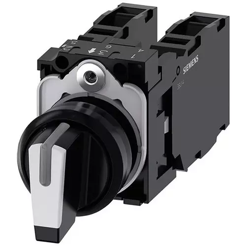 Siemens Panel Mount Selector Switch 4PST-2NO/2NC Illuminated 10 Amp, 982-3SU11002BL601LA0