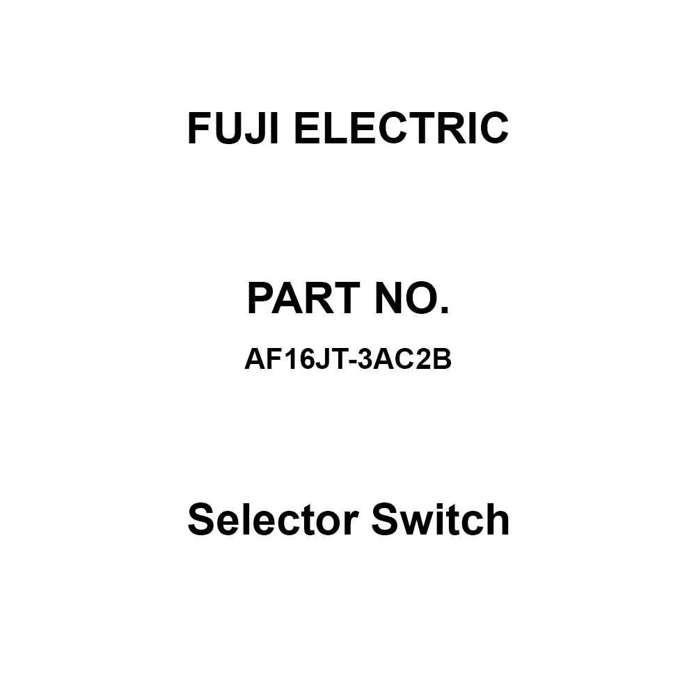 Fuji Electric Right-Angle Key Type Selector Switch 2C Contact AC/DC 250 V, AF16JT-3AC2B
