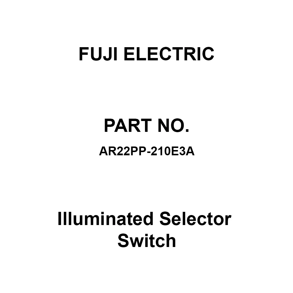 Fuji Electric Illuminated Selector Switch AC/DC 250 V Rated Insulation Voltage, AR22PP-210E3A