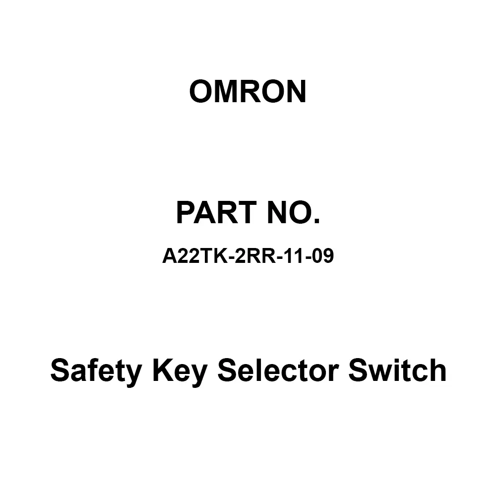 Omron Safety Key Selector Switch 1A1B Contact Configuration, A22TK-2RR-11-09