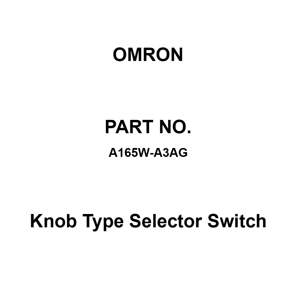 Omron Knob Type Selector Switch Green Illuminated Color, A165W-A3AG
