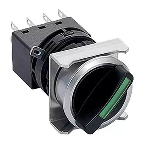 IDEC Flash Silhouette LW Series Illuminated Selector Switch Round 90° 2 Notch Φ25 mm, LW6MF-21C34G