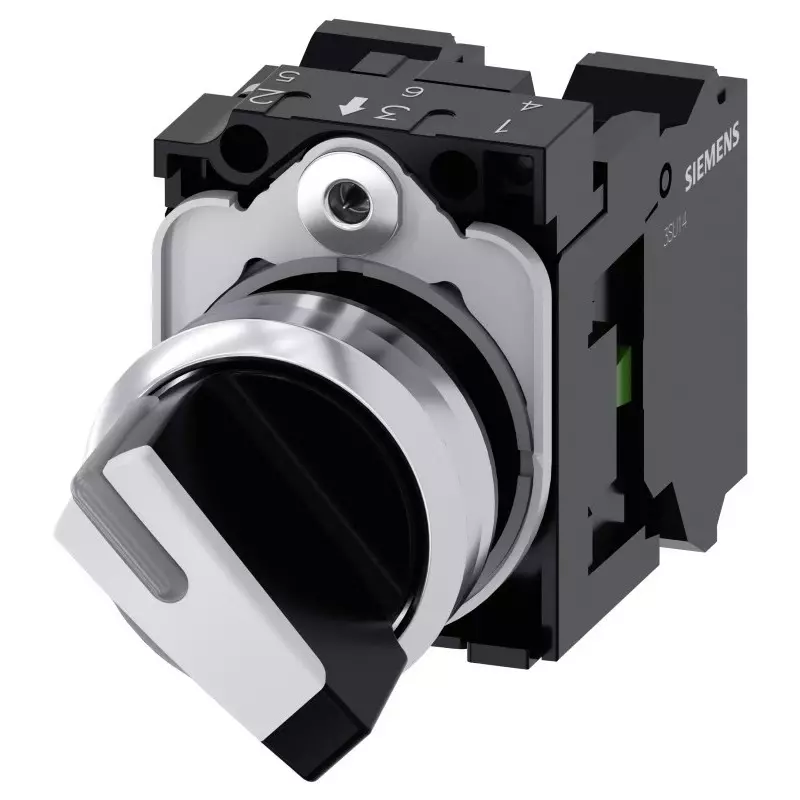 Siemens Selector Switch - Illuminated 2 Positions, 3SU1150-2BF60-3MA0