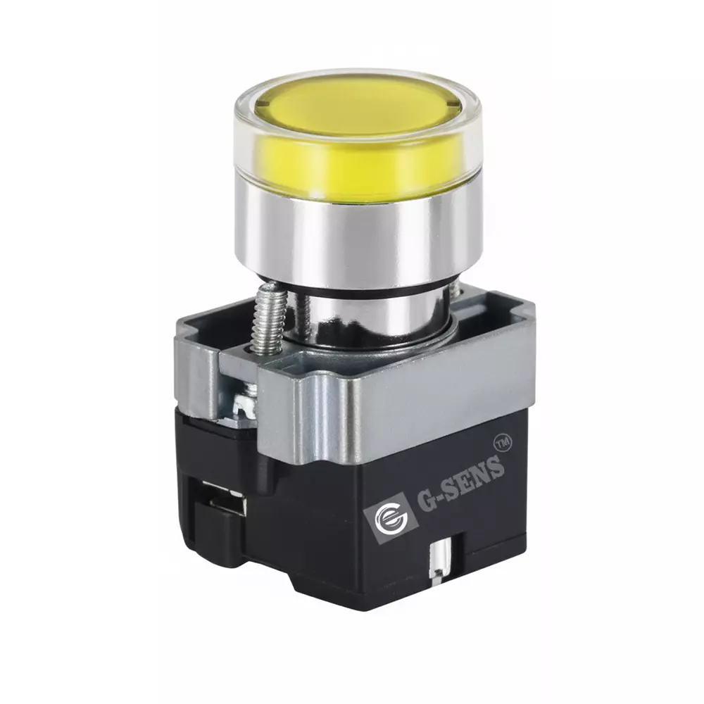 G-SENS Push Button Actuator 22.5 mm Round 24 V DC Yellow, GESBE83C
