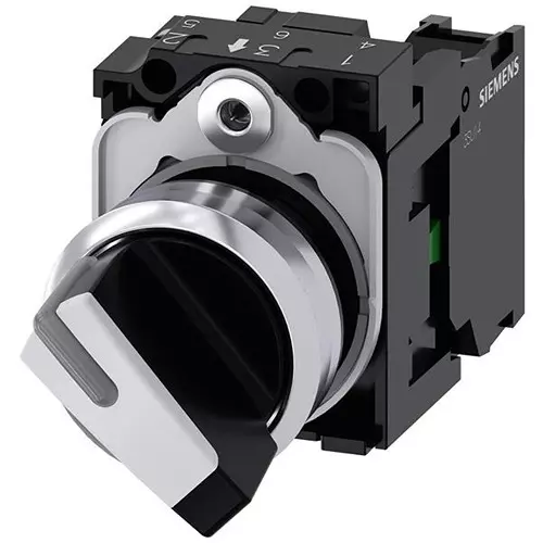 Siemens Panel Mount Selector Switch SPST-NO Illuminated 10 Amp, 982-3SU11502BF601BA0