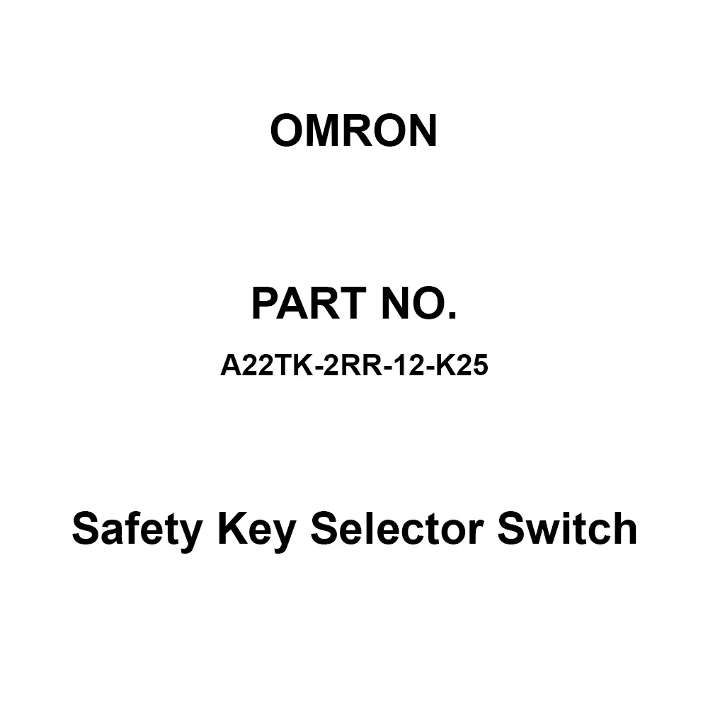 Omron Safety Key Selector Switch 2B+1A Contact Configuration, A22TK-2RR-12-K25