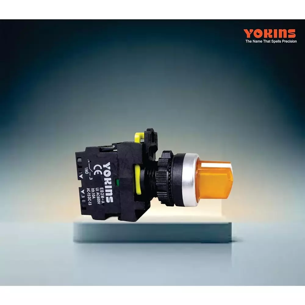 yokins-illuminated-selector-switch-3-way-2no-contact-22-mm-mounting-hole-diameter-220-v-ac-operating-voltage-yellow-eb2m-a-20xd-pack-of-10-pcs