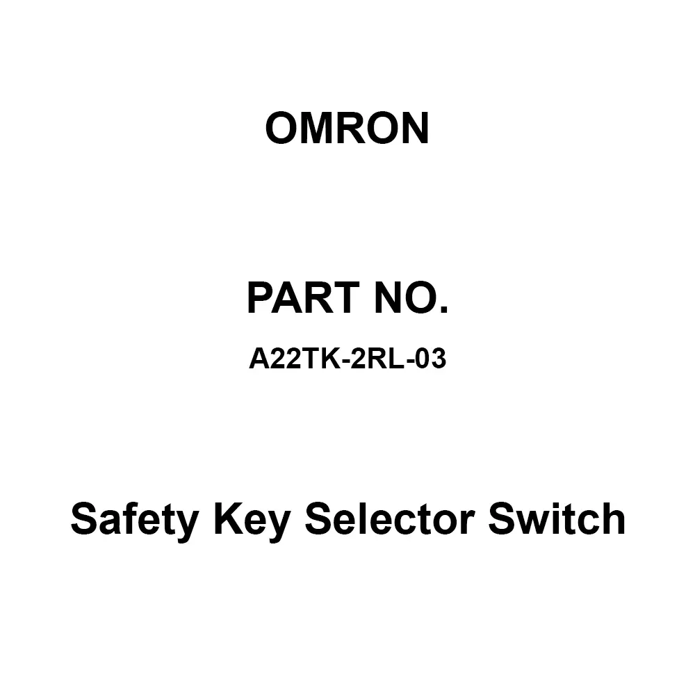 Omron Safety Key Selector Switch Φ22 mm Mounting Hole Dia, A22TK-2RL-03