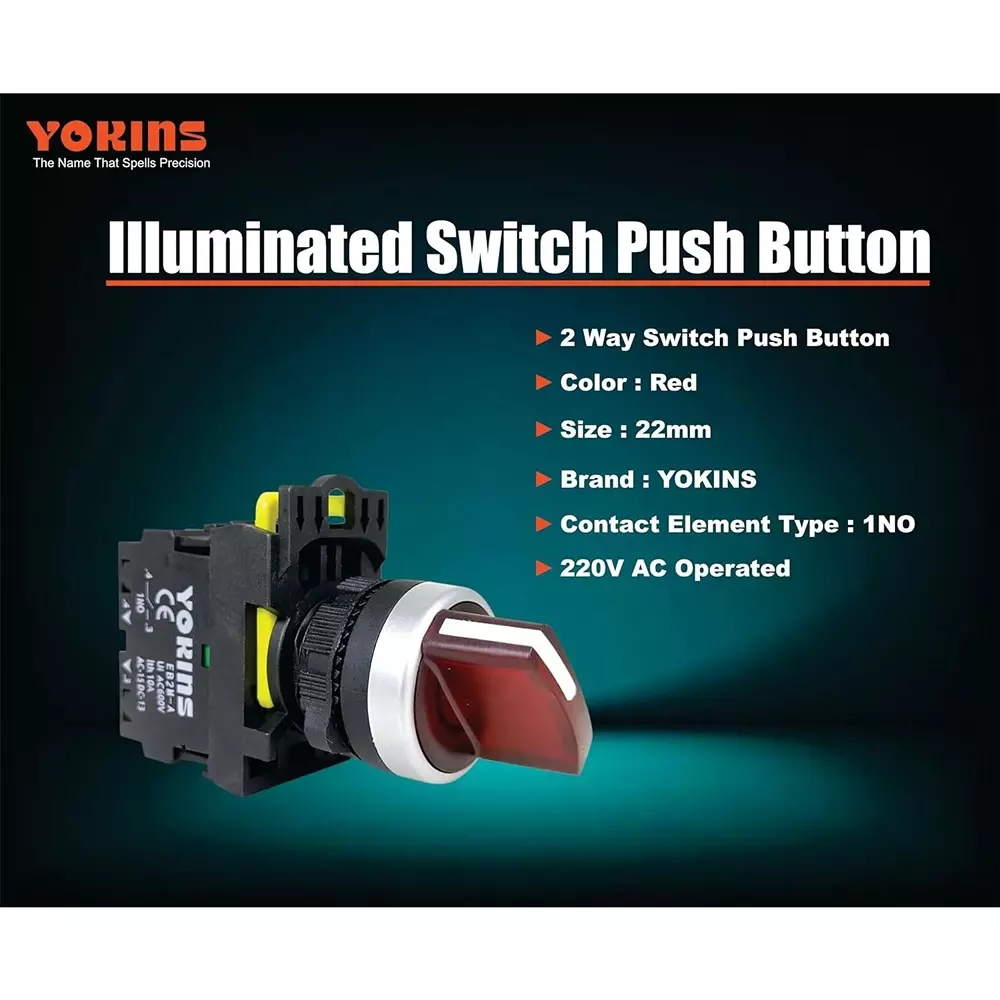 yokins-illuminated-selector-switch-2-way-1no-contact-22-mm-mounting-hole-diameter-220-v-ac-operating-voltage-red-eb2m-a-10xd