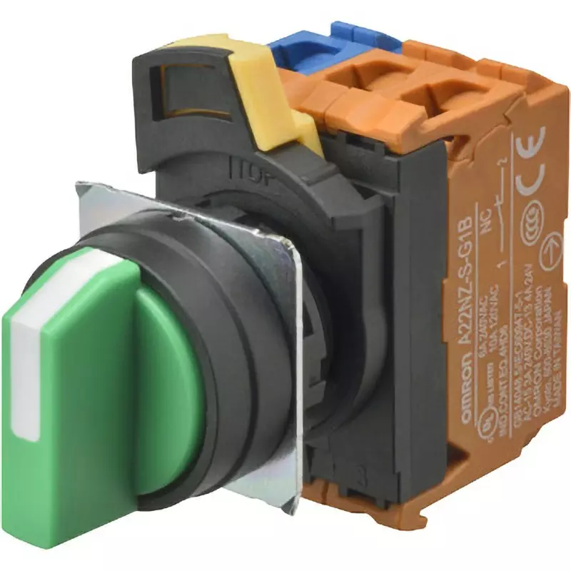 Omron Opacity Type Selector Switch 3 Notches 1A1B Φ22 mm Mounting Hole Diameter, A22NS-3BM-NBA-G021-NN
