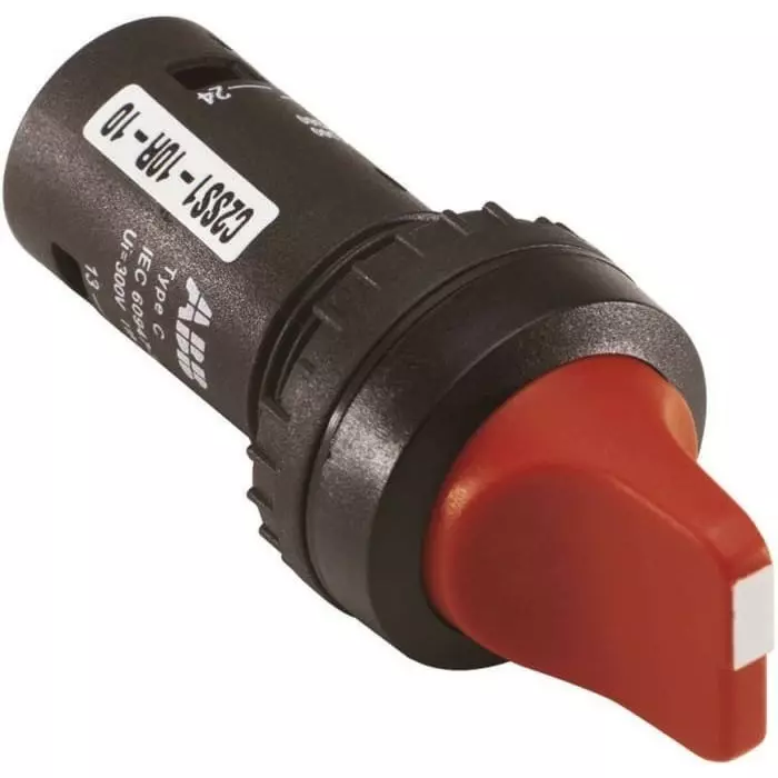 ABB Short Handle Black Selector Switch - 22mm Cutout Diameter 2 Positions, 1SFA619202R1076C2SS3-10B-11