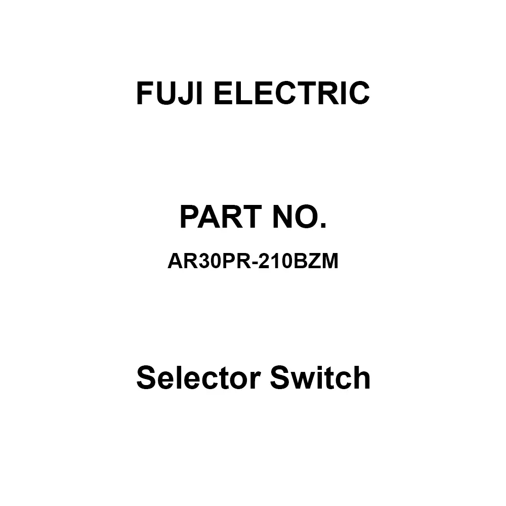 Fuji Electric Selector Switch AC/DC 600 V Rated Insulation Voltage, AR30PR-210BZM