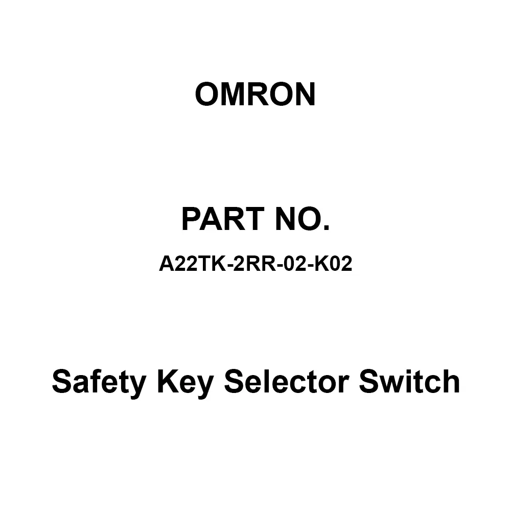 Omron Safety Key Selector Switch 2B Contact Configuration, A22TK-2RR-02-K02