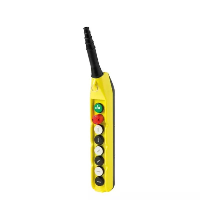 GIOVENZANA Push Button Pendent Station 8 Button 530 mm Black & Yellow Plastic for Industrial Use, PL08/E