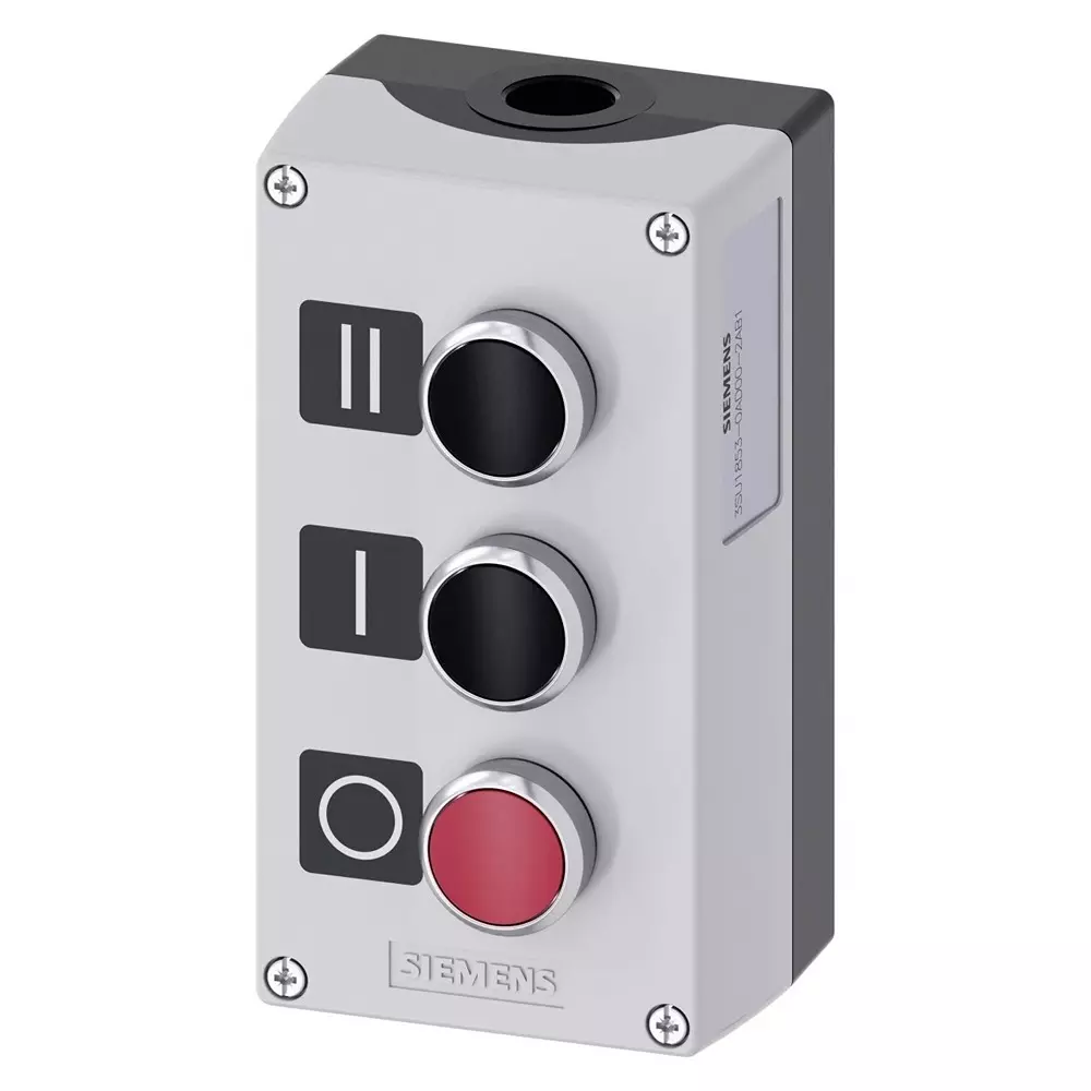 Siemens Control Station Switch, Metal, Black, Red, IP66, IP67, IP69, 3SU1853-0AD00-2AB1