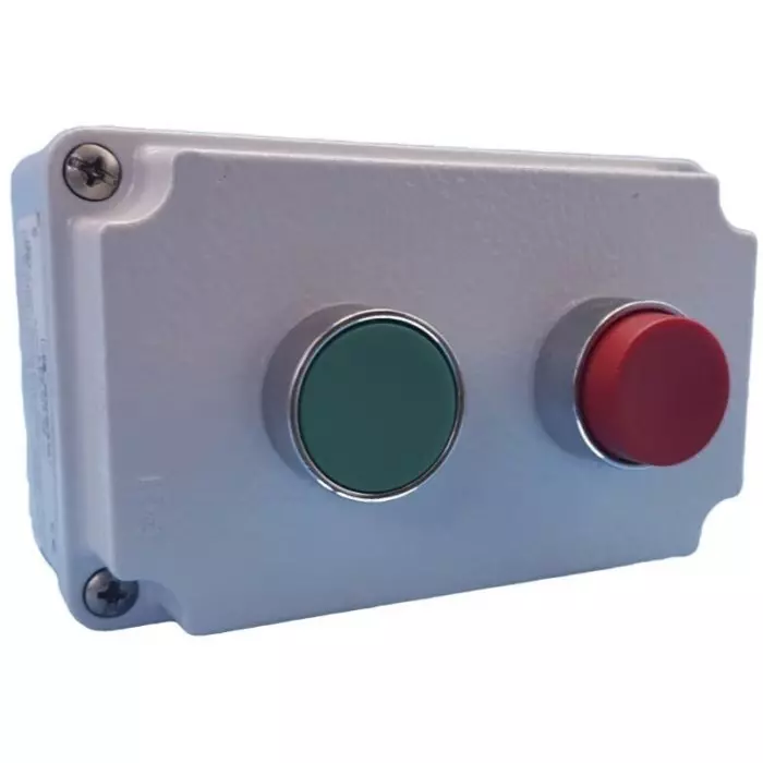Lovato Push Push Push Button Control Station - SPDT, Aluminium Alloy, 2 Cutouts, Green, Red, IP66, IP67, LPZM2B801