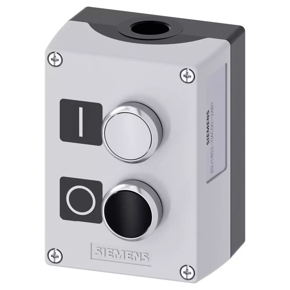 Siemens Control Station Switch, Metal, Black, White, IP66, IP67, IP69, 3SU1852-0AC00-2AB1
