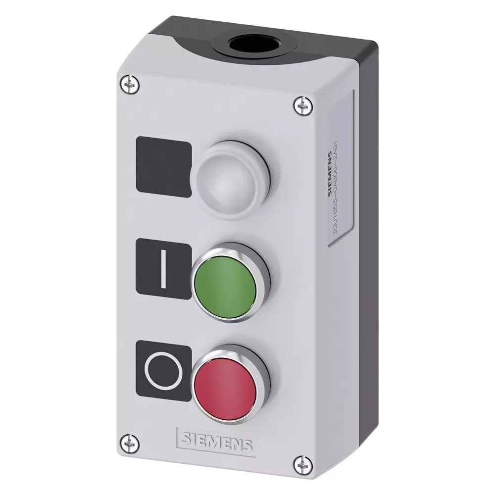 Siemens Control Station Switch, Metal, Green, Red, White, IP66, IP67, IP69, 3SU1853-0AB00-2AB1