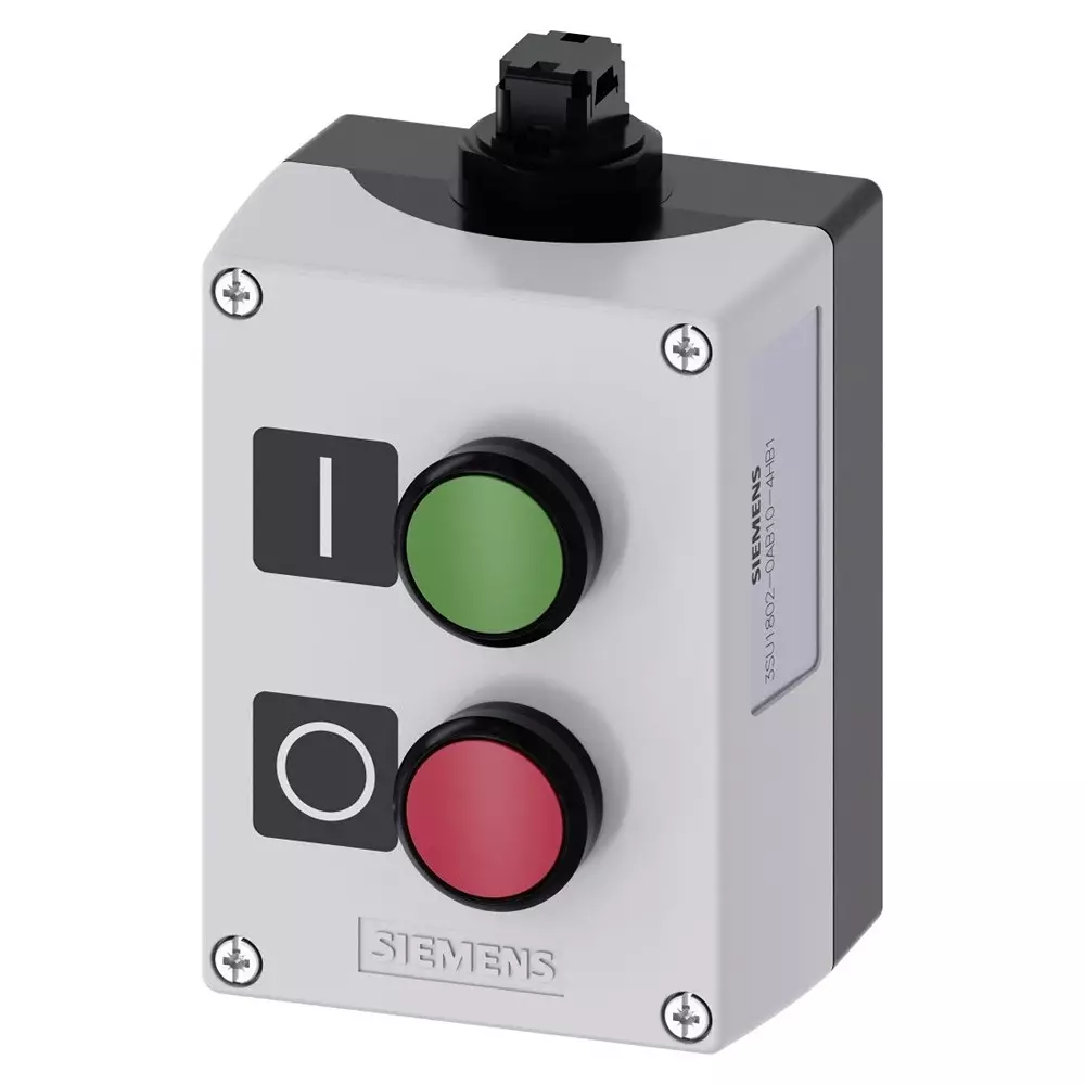 Siemens Control Station Switch, Plastic, Green, Red, IP66, IP67, IP69, 3SU1802-0AB10-4HB1