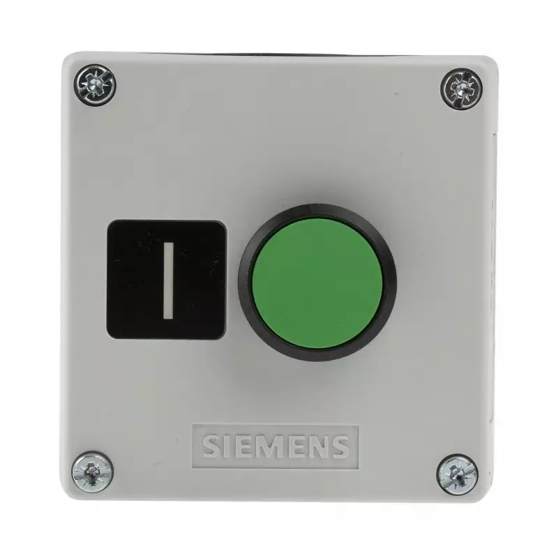 Siemens Push Button Control Station - SPST, Plastic, Green, I, IP66, IP67, IP69, 3SU1801-0AB00-2AB1