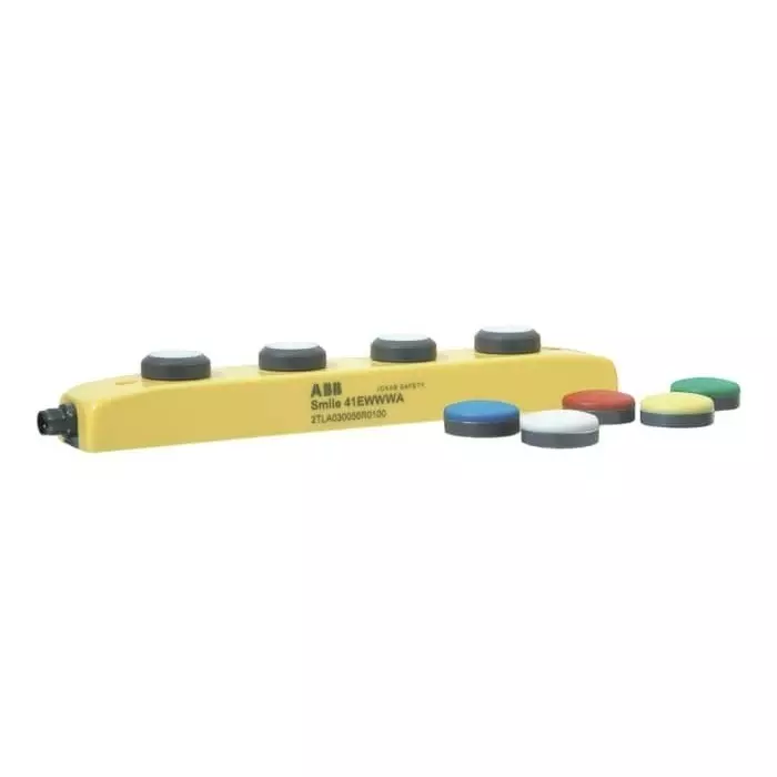 ABB Maintained, Momentary Push Button Control Station - 3NO/1NC, 3 Cutouts, Blue, Green, Red, White, Yellow, IP65, 2TLA030057R0100Smile