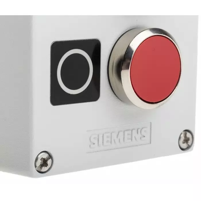 Siemens Enclosed Push Button - SPDT, Metal, Green, Red, IP66, IP67, IP69, 3SU1852-0AB00-2AB1
