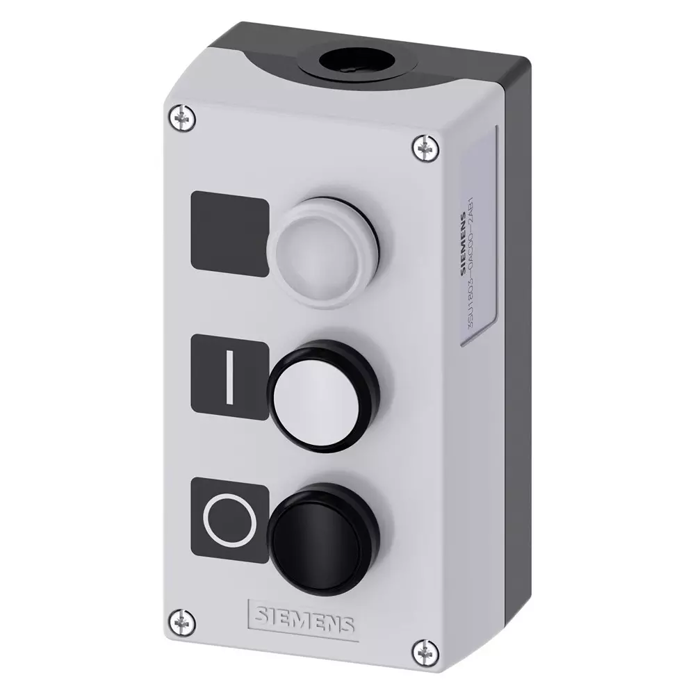 Siemens Control Station Switch, Plastic, Black, White, IP66, IP67, IP69, 3SU1803-0AC00-2AB1