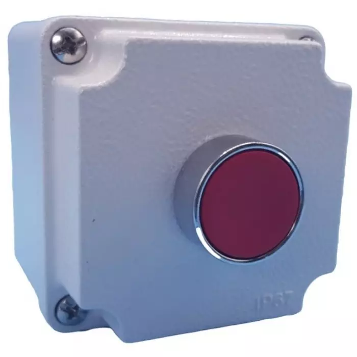 Lovato Push Push Push Button Control Station - SPST, Aluminium Alloy, 1 Cutouts, Red, IP66, IP67, LPZM1B802