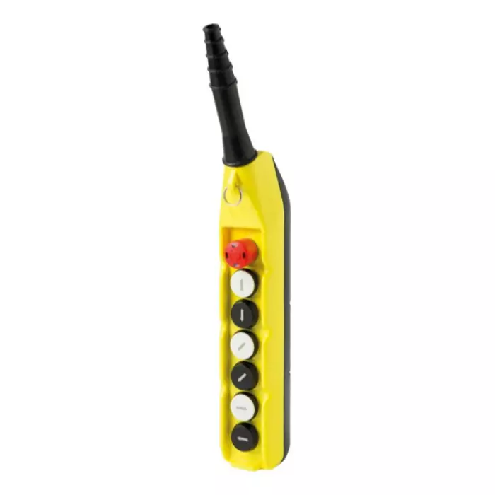 GIOVENZANA Push Button Pendent Station 7 Button 495 mm Black & Yellow Plastic for Industrial Use, PL07/E